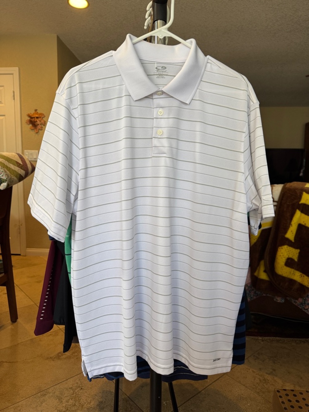 White Striped Men's Polo Shirt